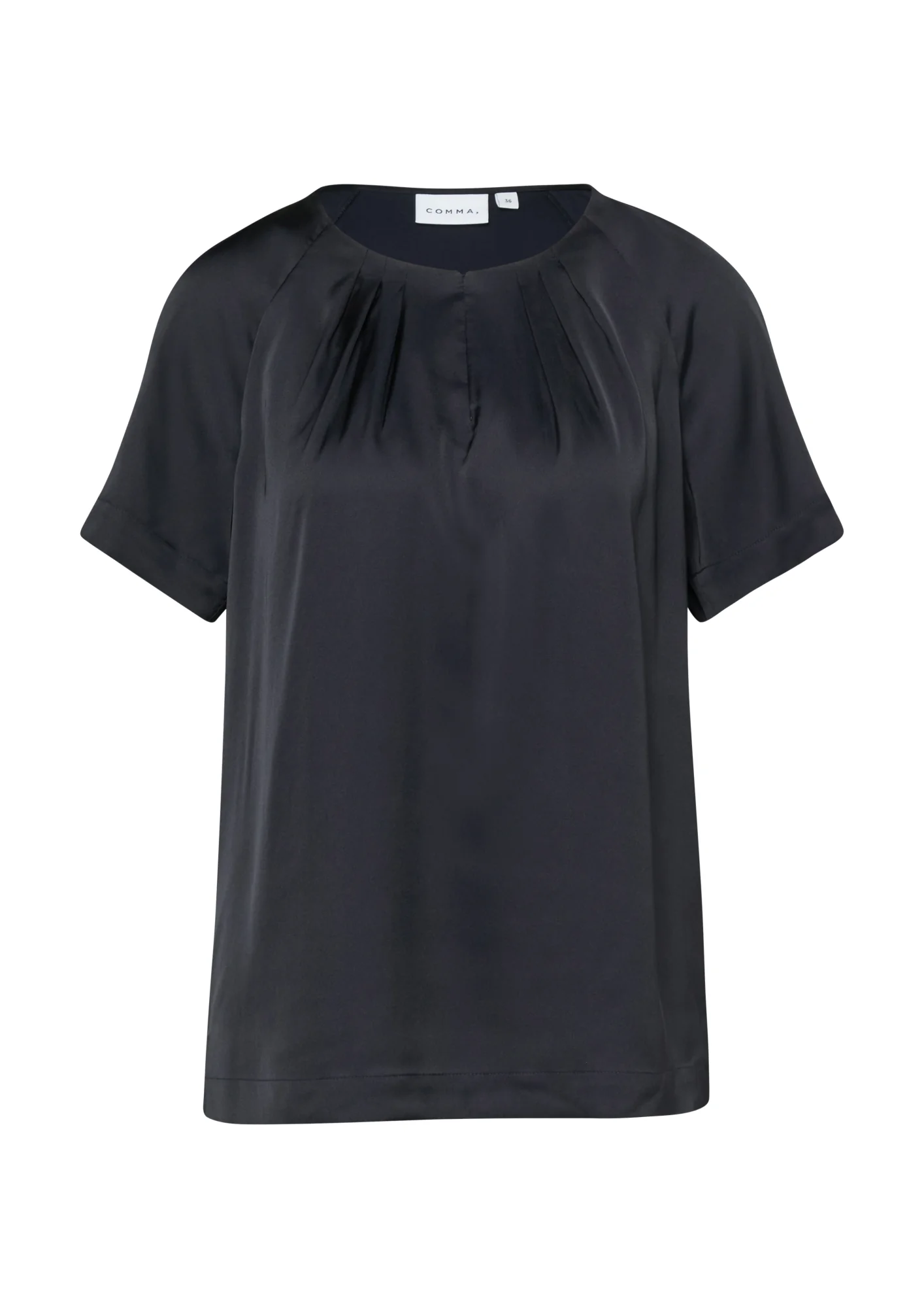 Satinbluse mit Raffung