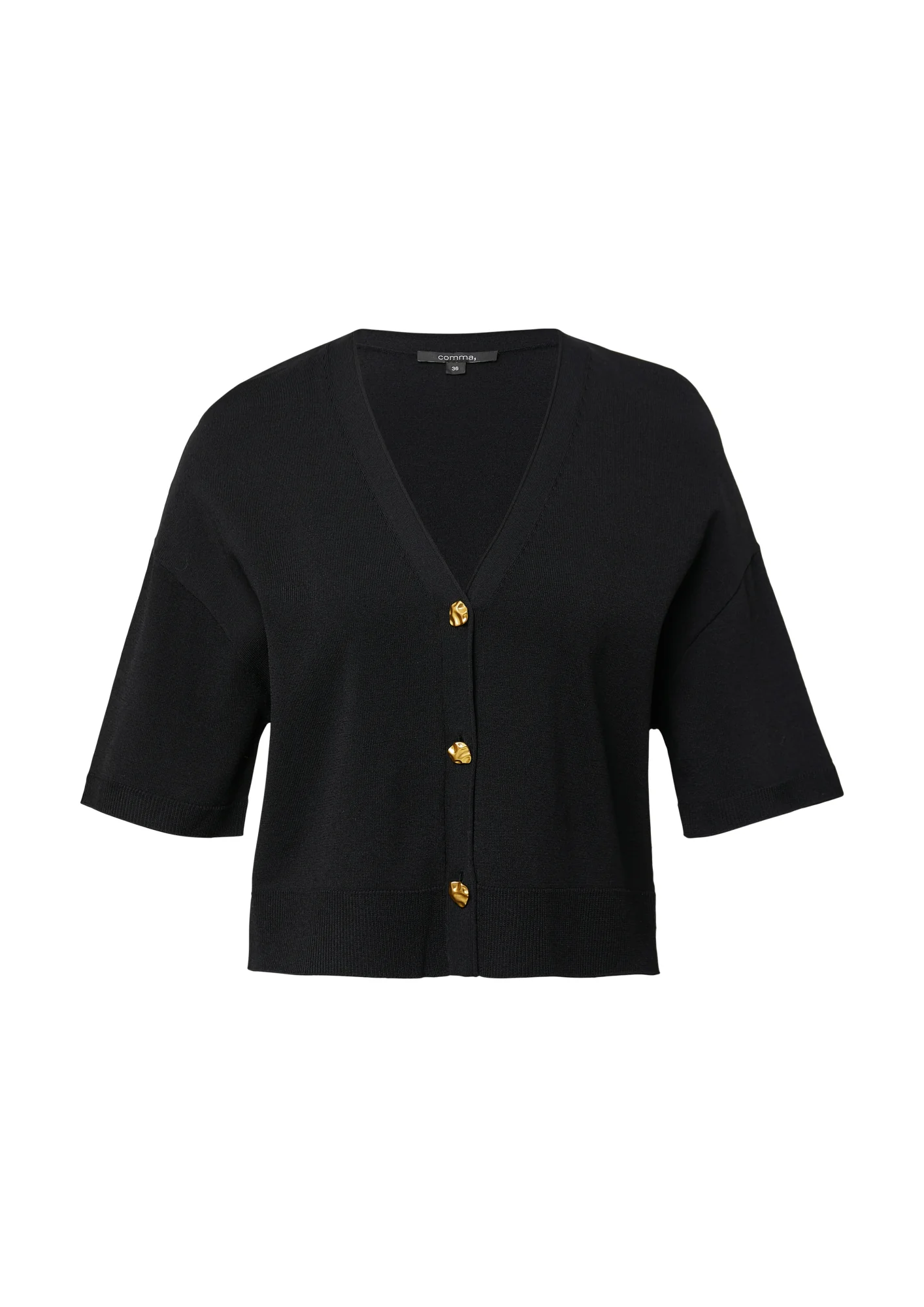 Kurzärmeliger Viskosemix-Cardigan