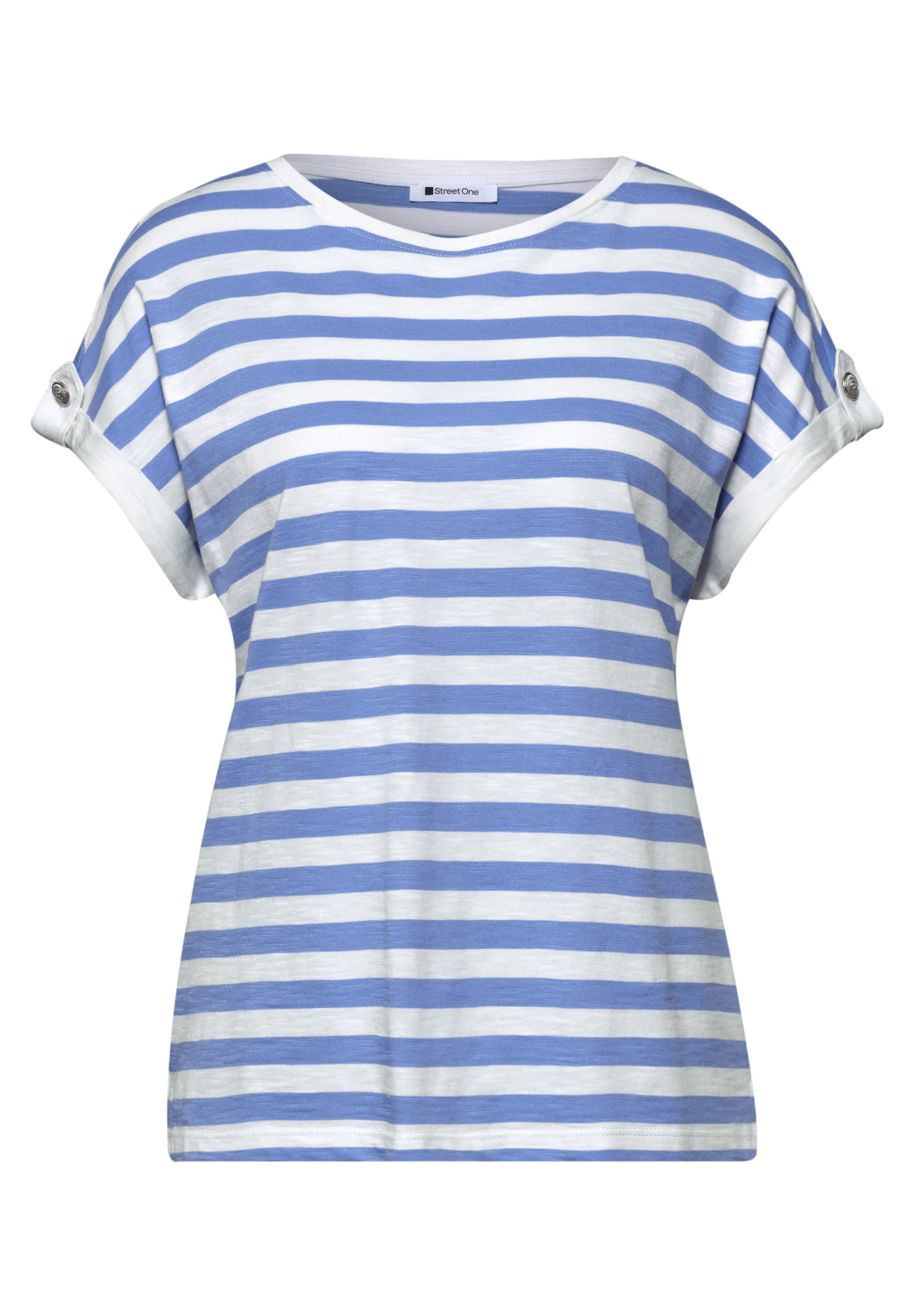 T-Shirt mit Rundhals und Knopfdetail