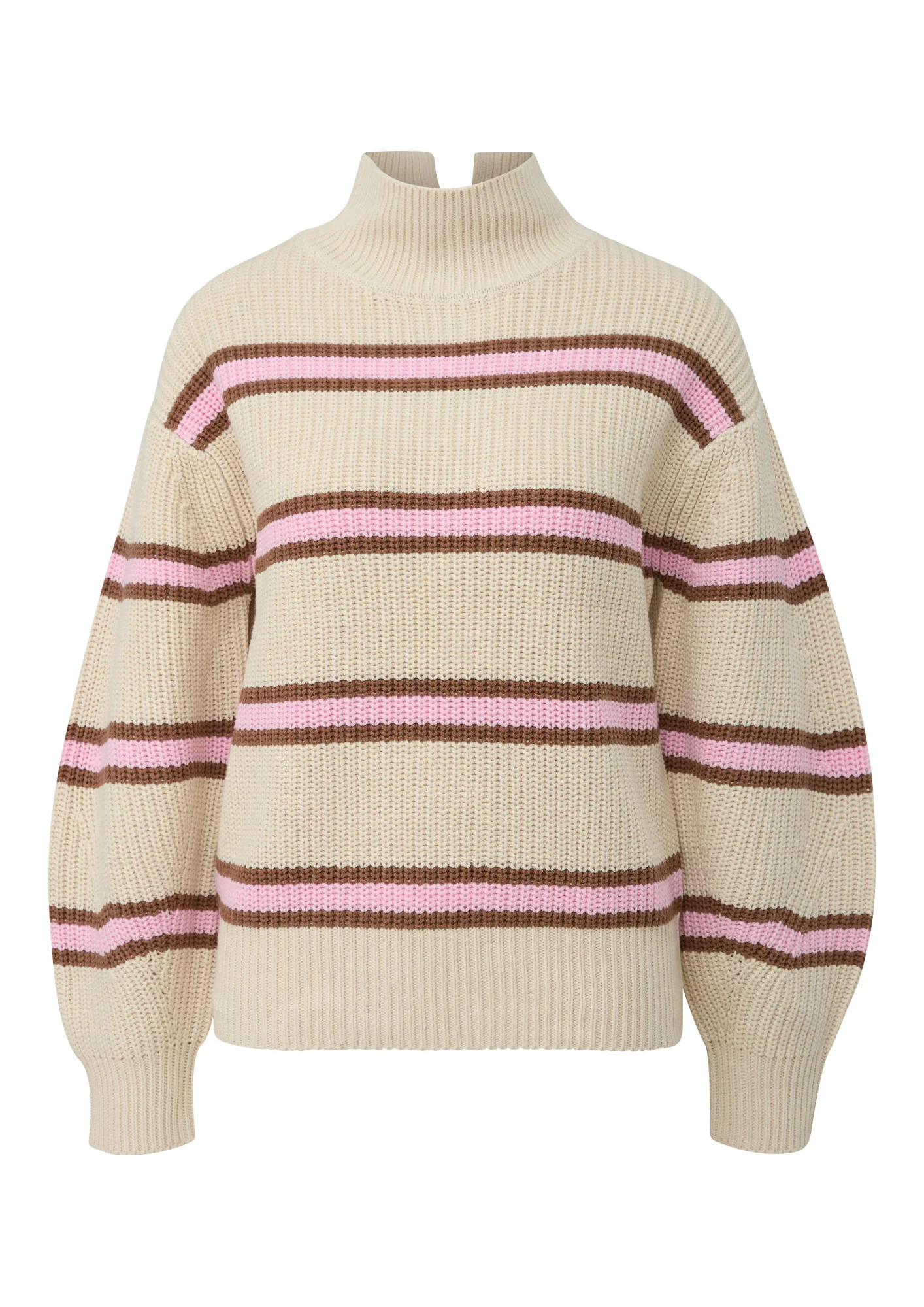 Gestreifter Grobstrickpullover
