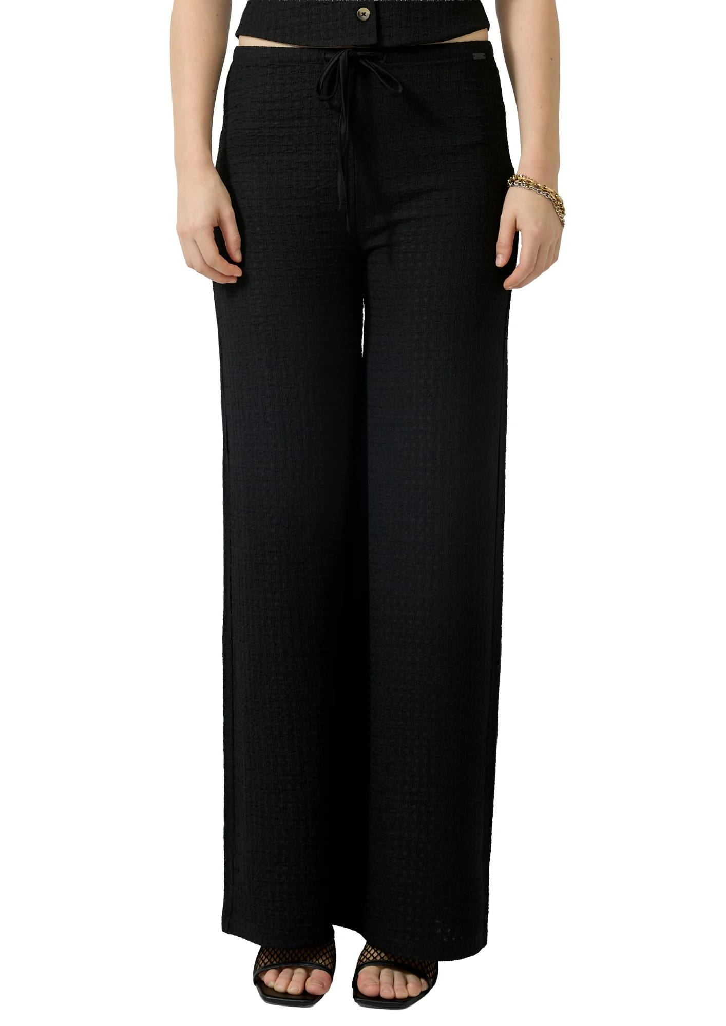 Strukturierte Wide Leg Hose - Image 2