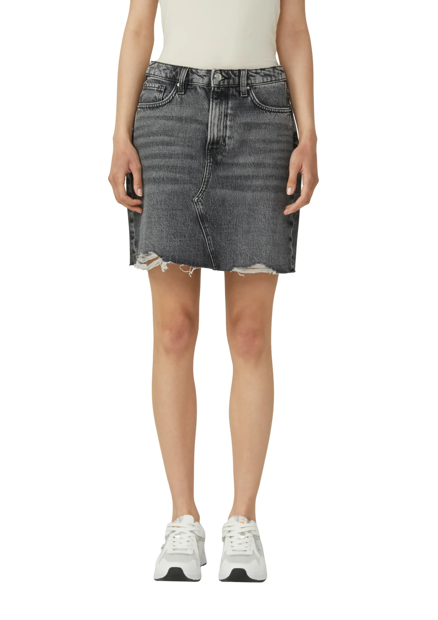 Denimrock mit offenem Saum - Image 2