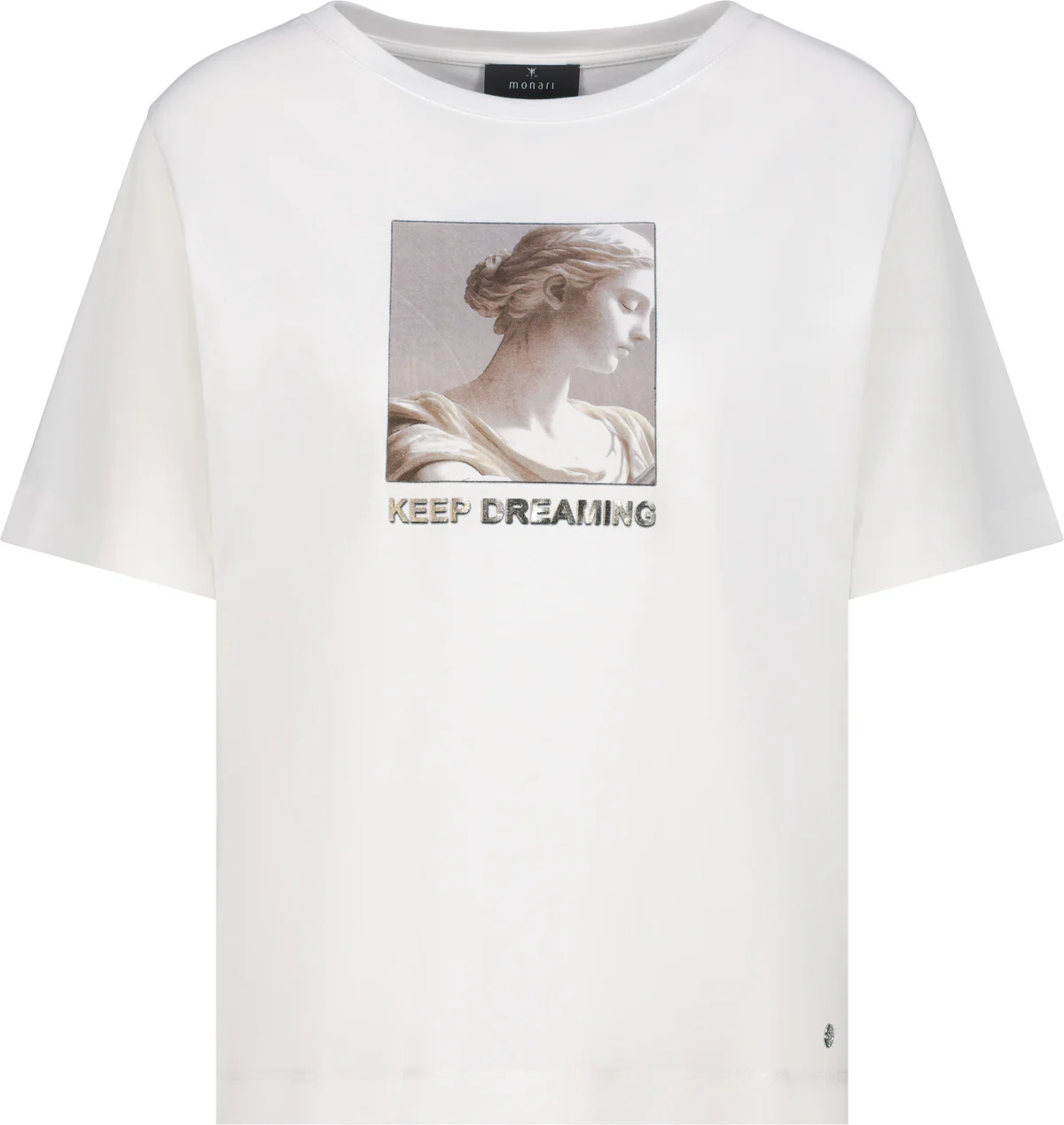 T-Shirt mit Statue-Print