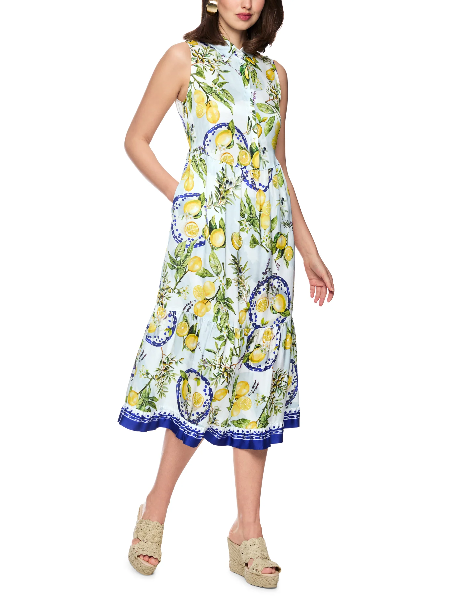 Viskose-Kleid mit Zitronen-Oliven-Print - Image 2