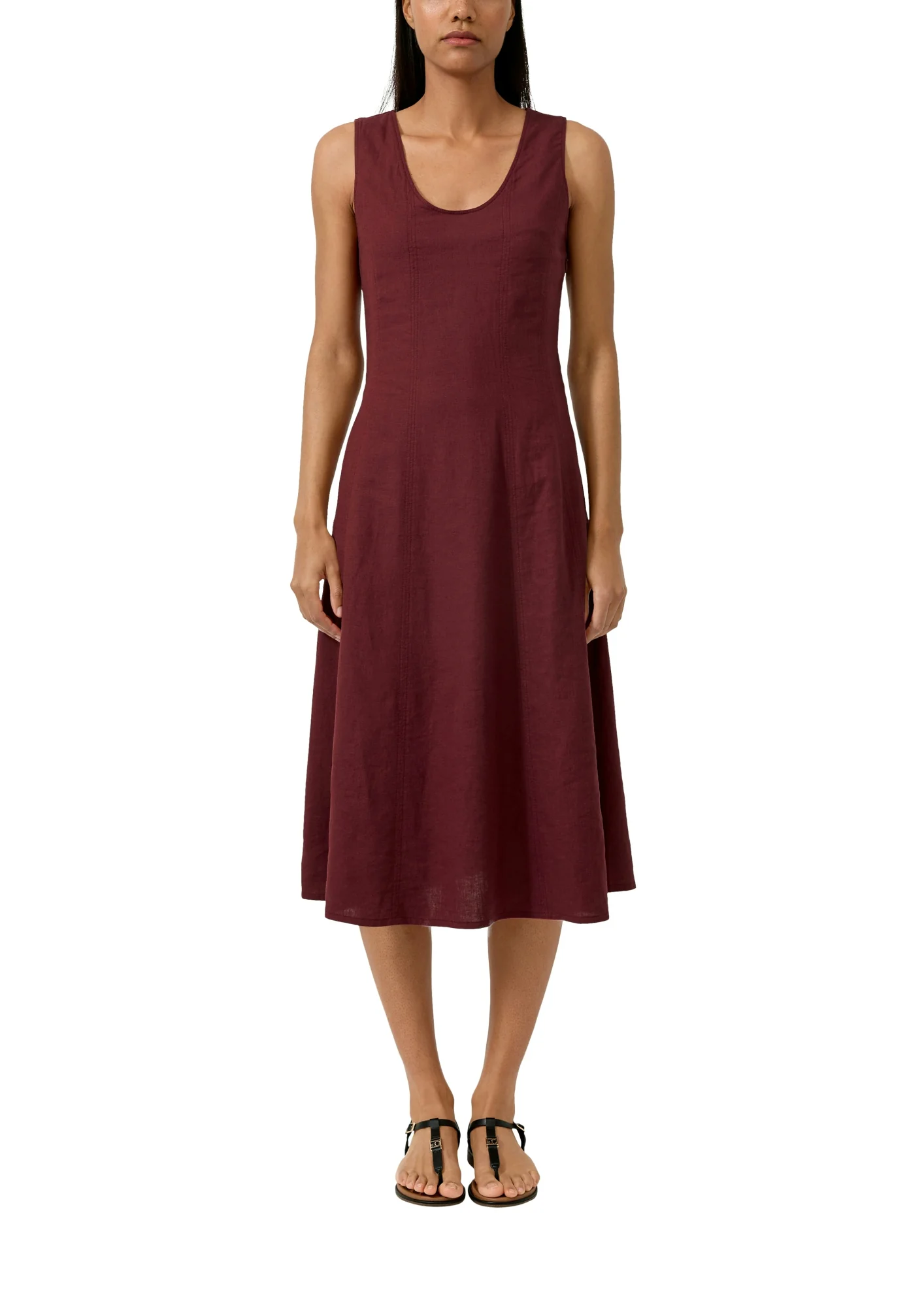 Midi-Kleid aus Leinenmix - Image 2