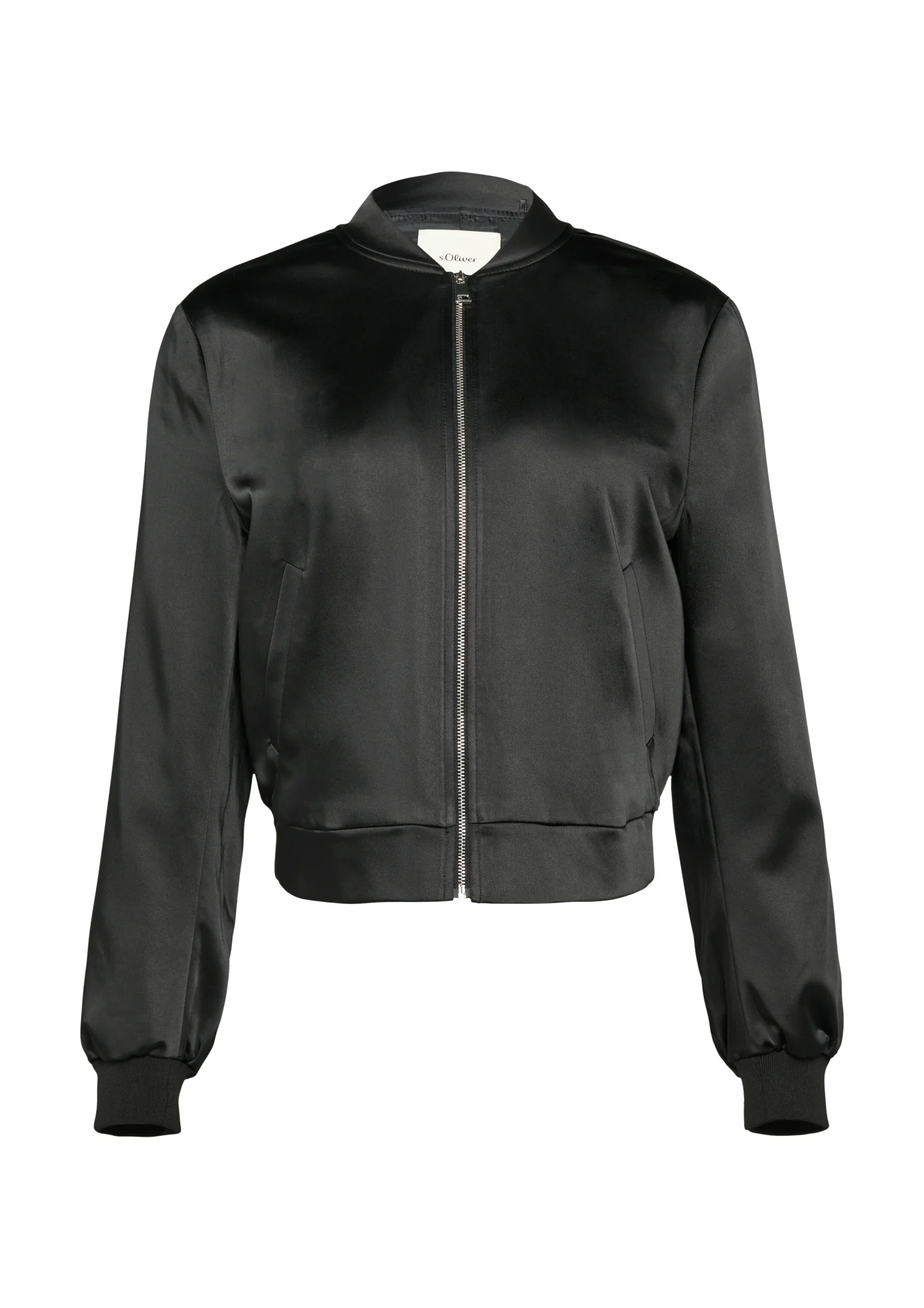Satinjacke mit Rippbündchen