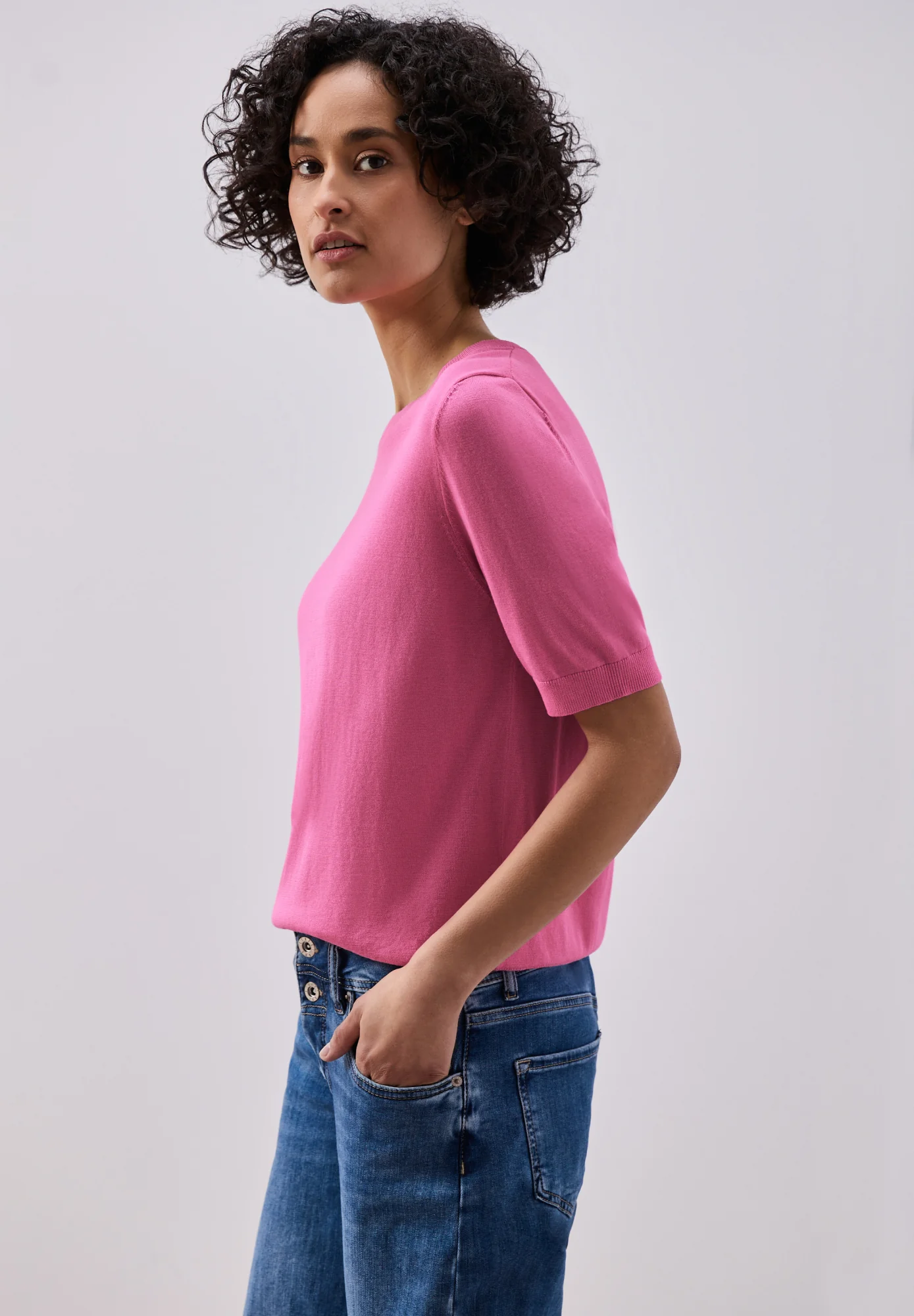 Kurzarm-Pullover in Unifarbe - Image 8
