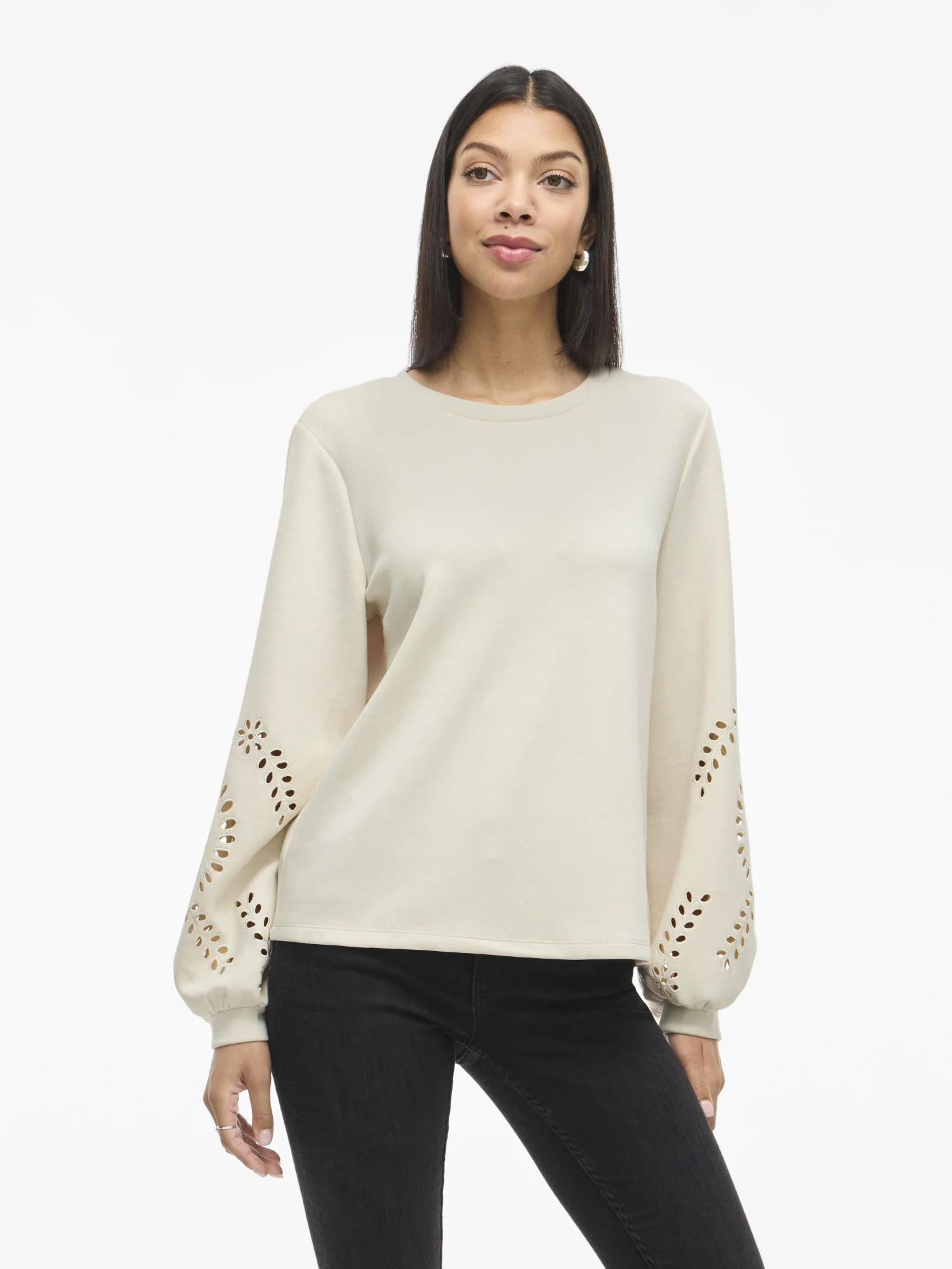 Sweatshirt mit Lochmuster am Ärmel - Image 2