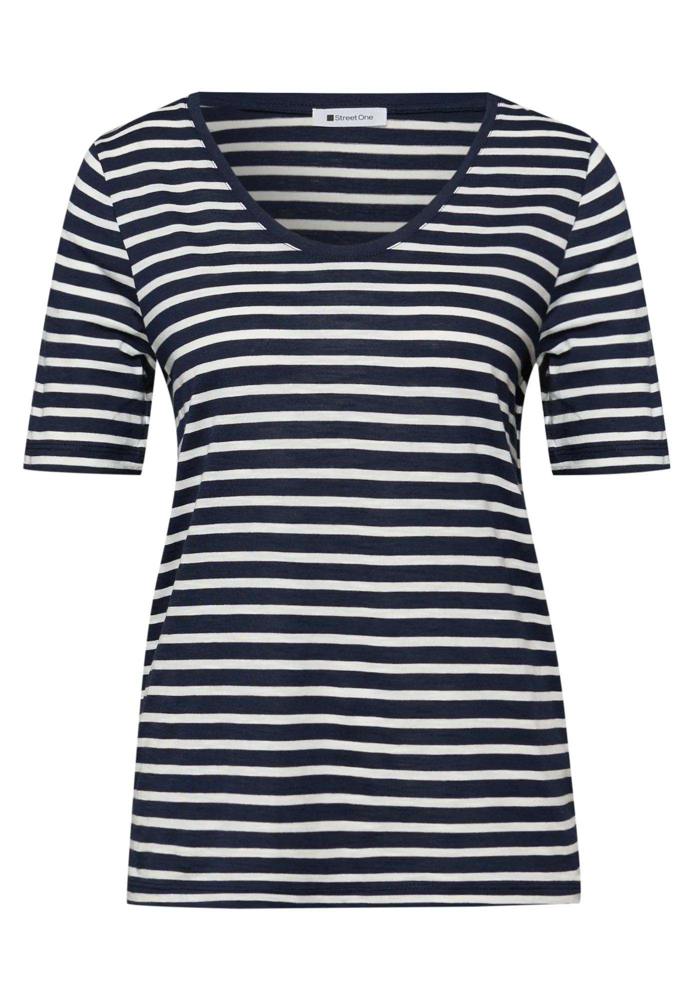 T-Shirt mit gerundetem V-Ausschnitt - Image 2