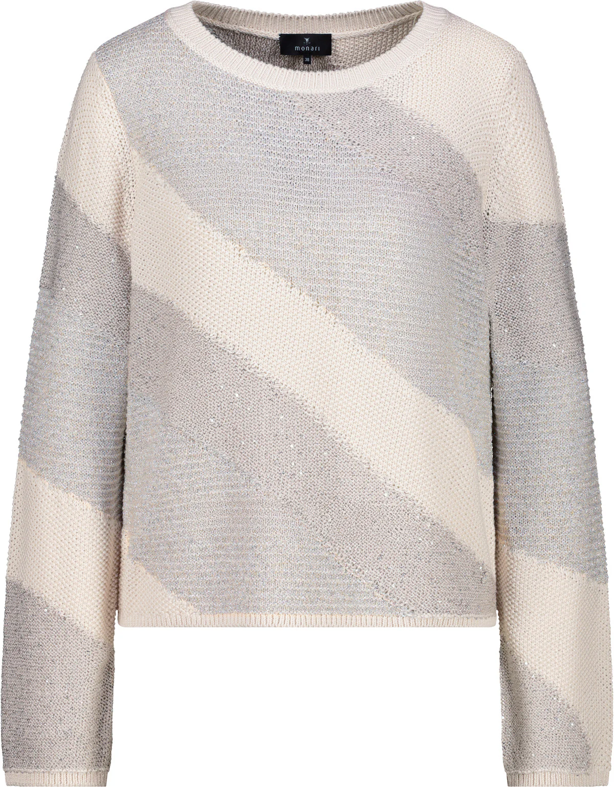 Strickpullover mit Materialmix