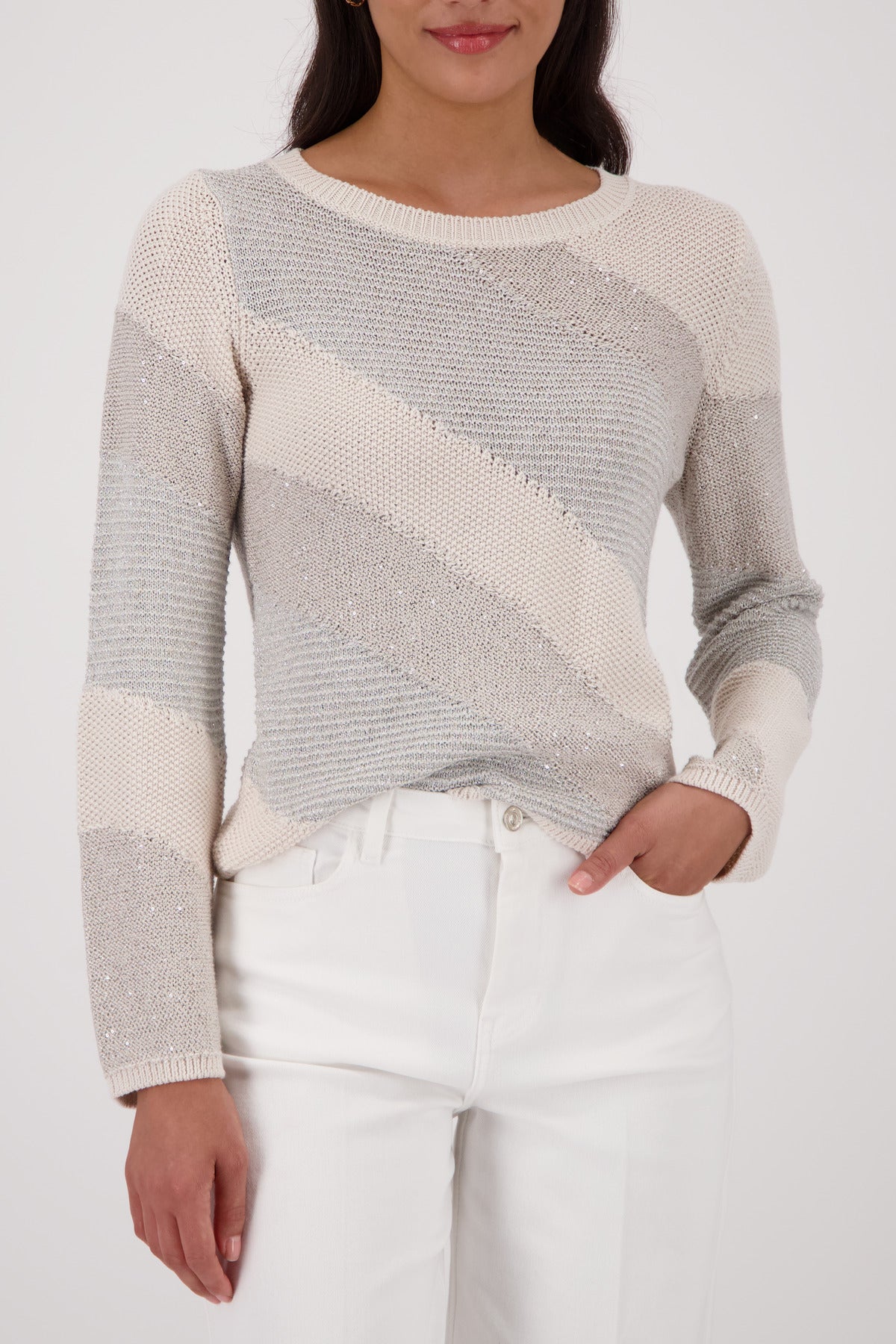 Strickpullover mit Materialmix - Image 2