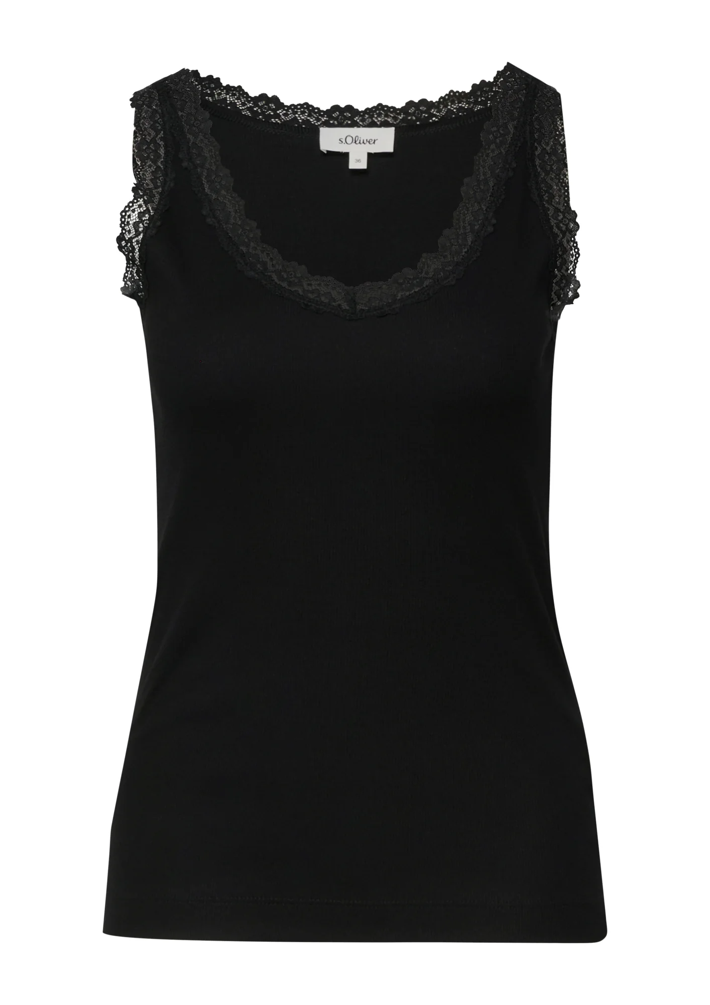 Geripptes Tanktop mit Spitze - Image 2