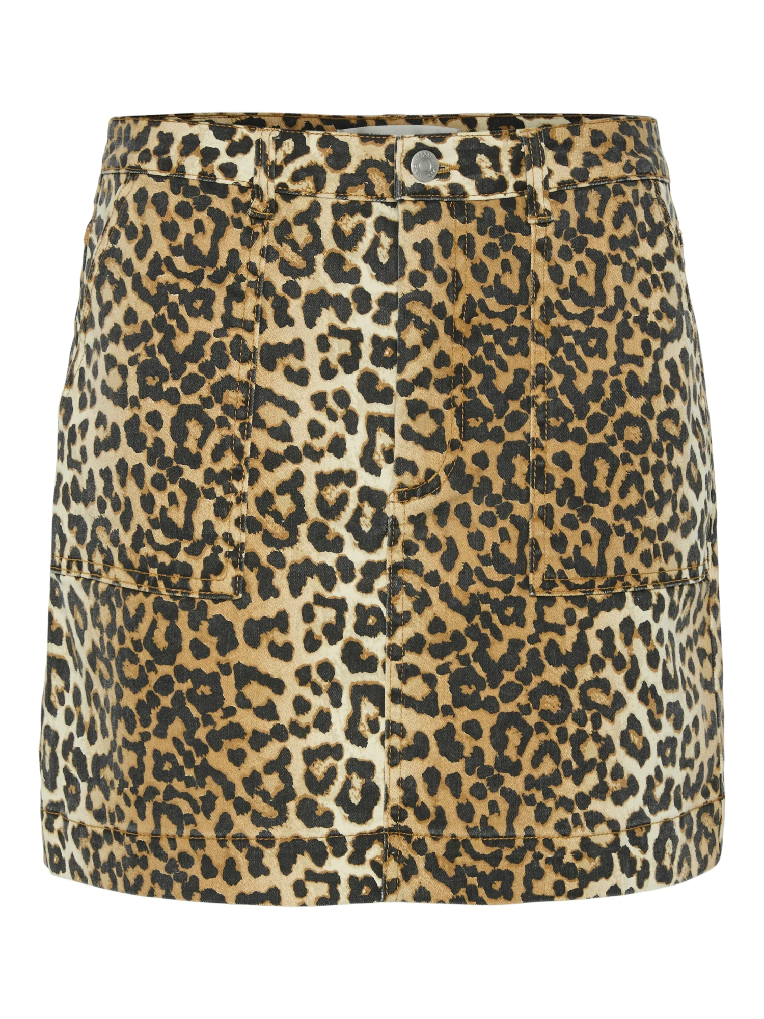 Kurzer Jeansrock mit Animalprint - Image 2