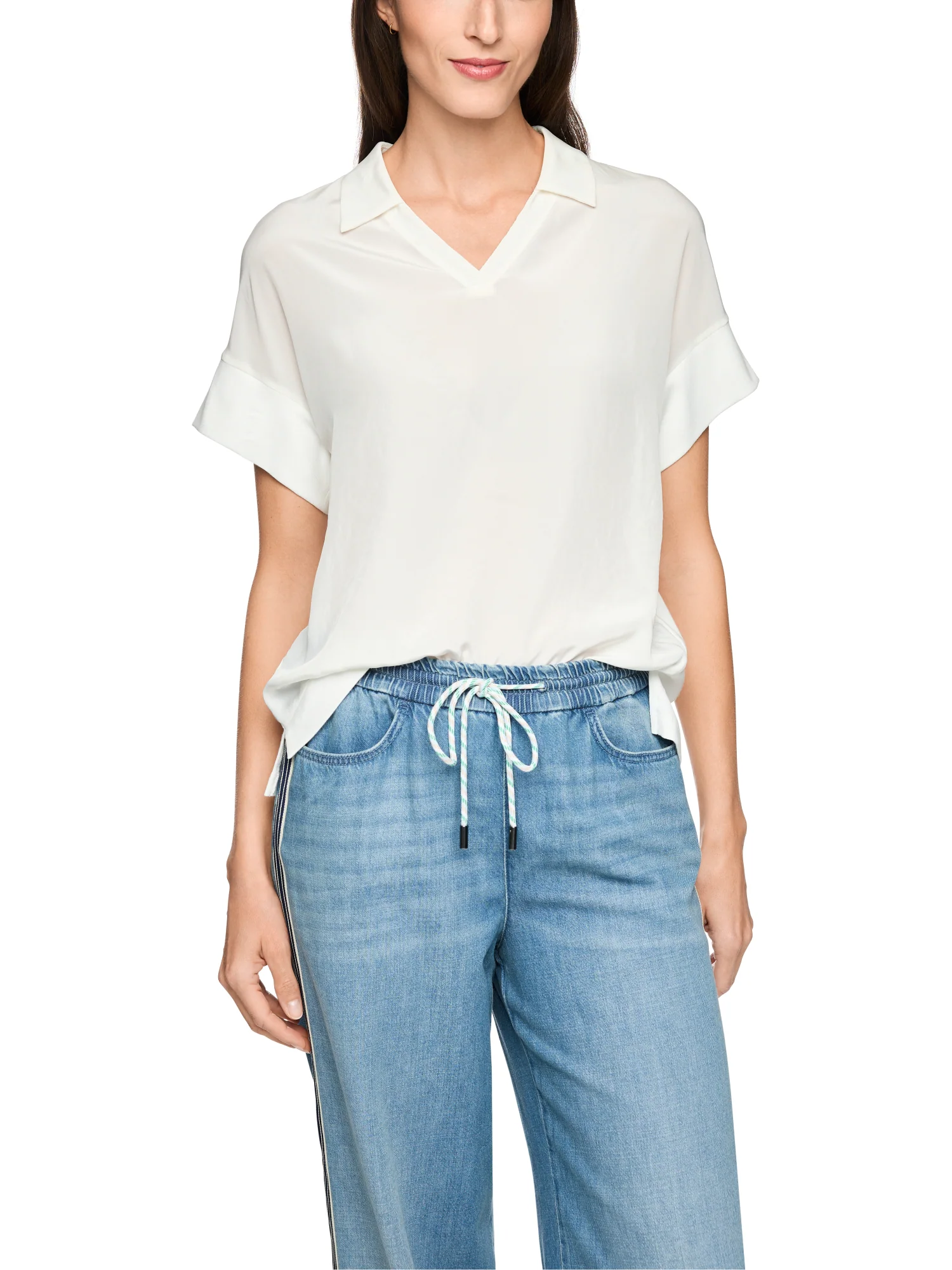 Blusenshirt aus Materialmix - Image 2