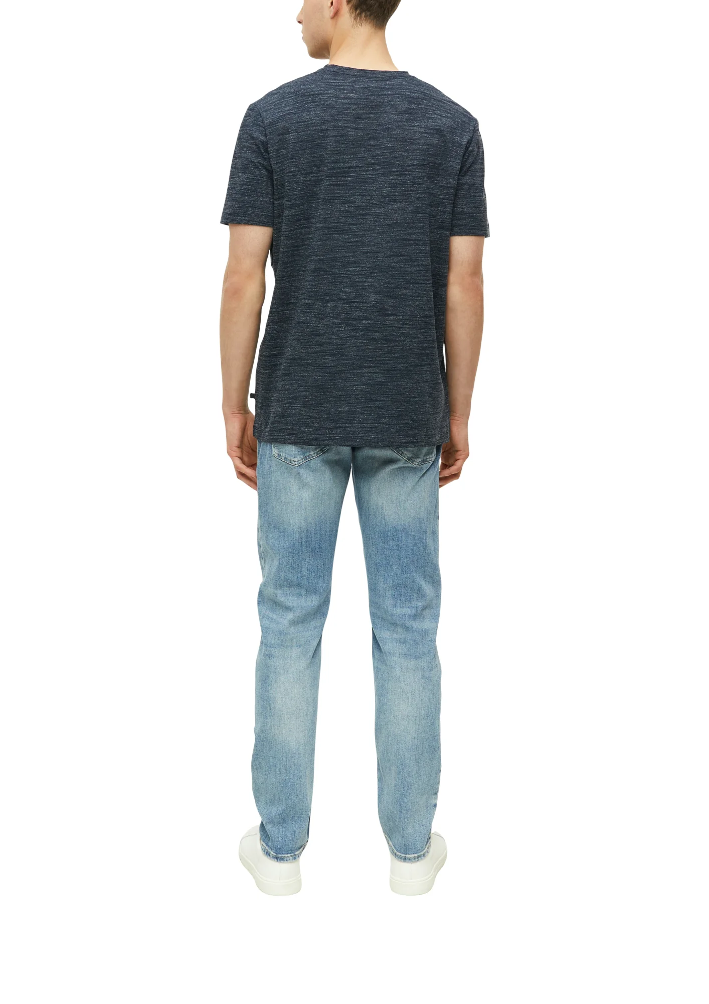 Meliertes T-Shirt mit V-Ausschnitt - Image 3