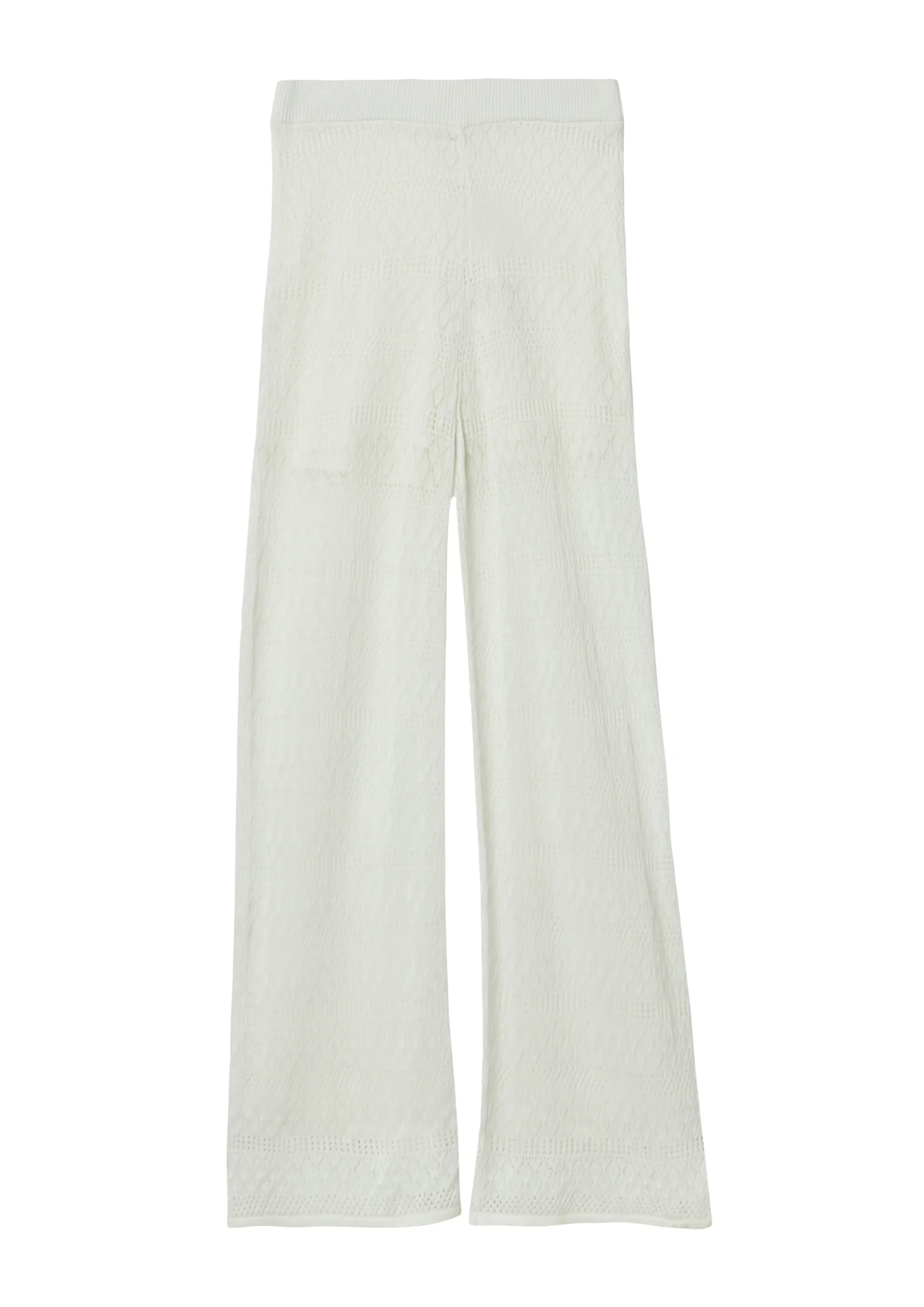 Wide-Leg-Hose aus Ajourstrick