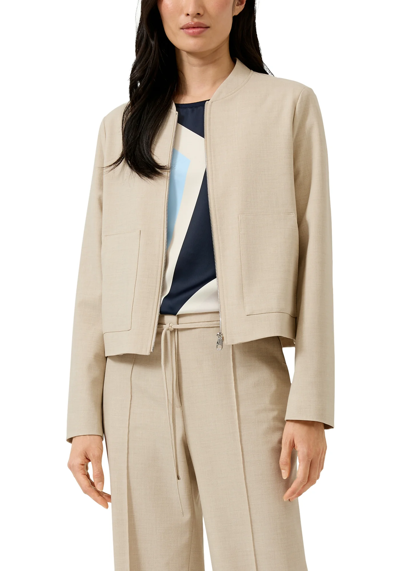 Melierte Jacke im Boxy Fit - Image 2
