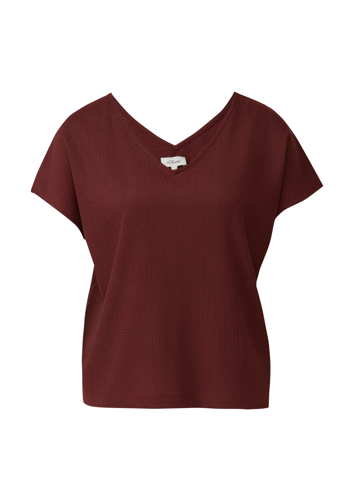 Strukturiertes V-Neck-T-Shirt - Image 2