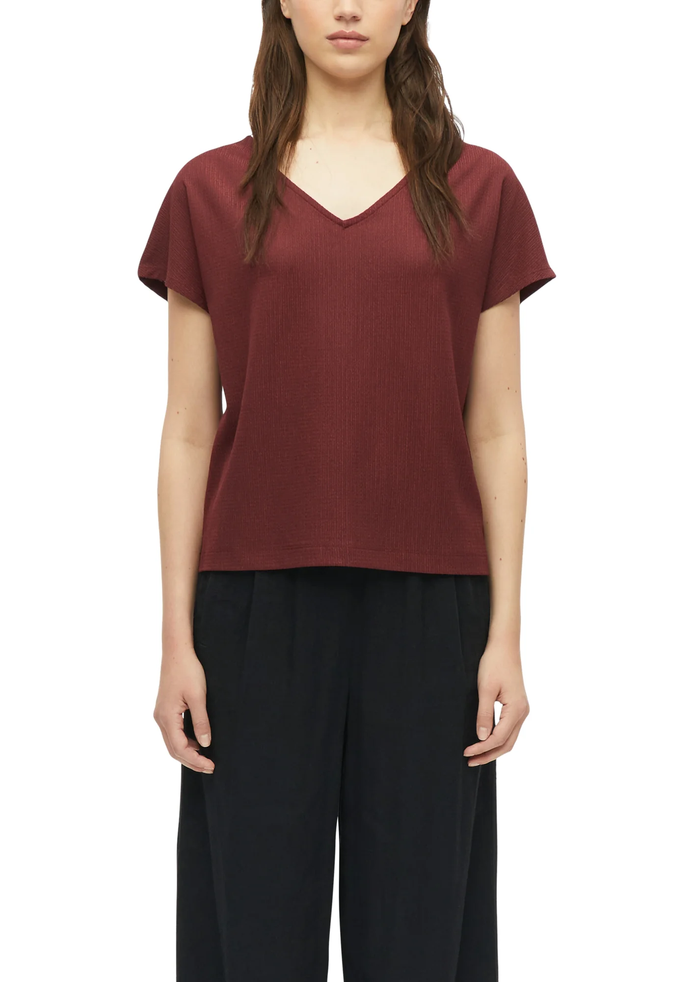 Strukturiertes V-Neck-T-Shirt - Image 5