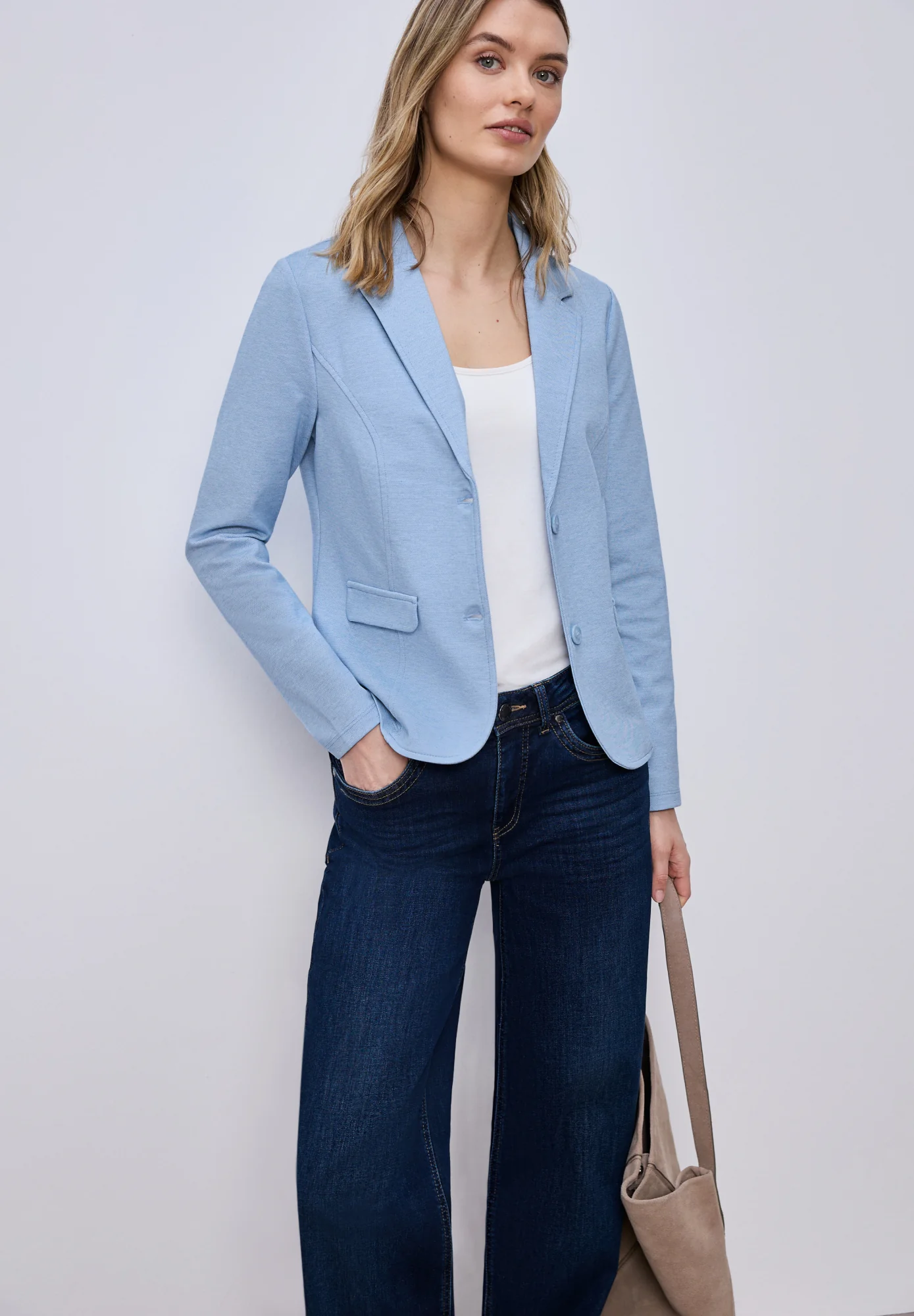 Basic Piqué Blazer - Image 5