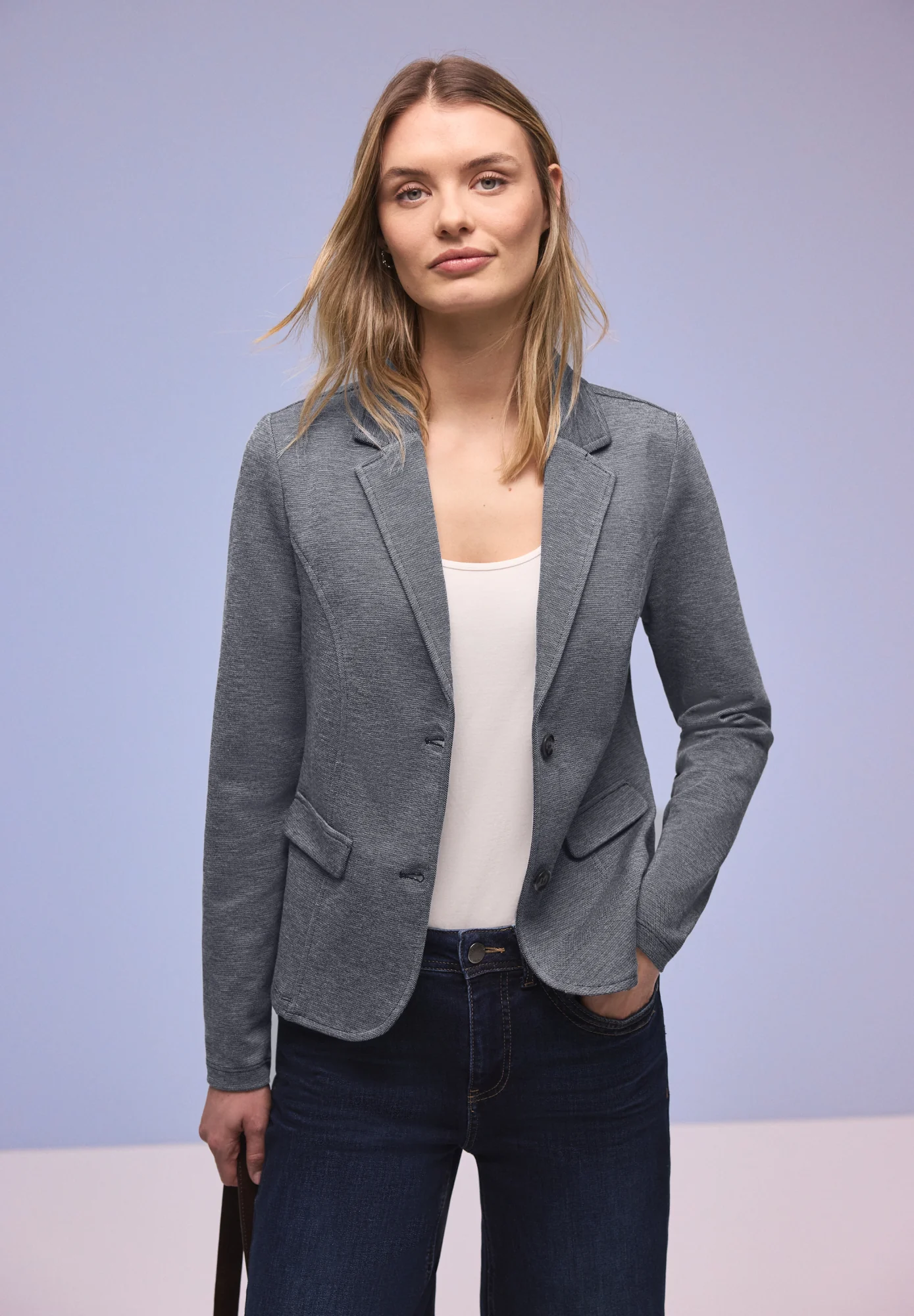 Basic Piqué Blazer - Image 6