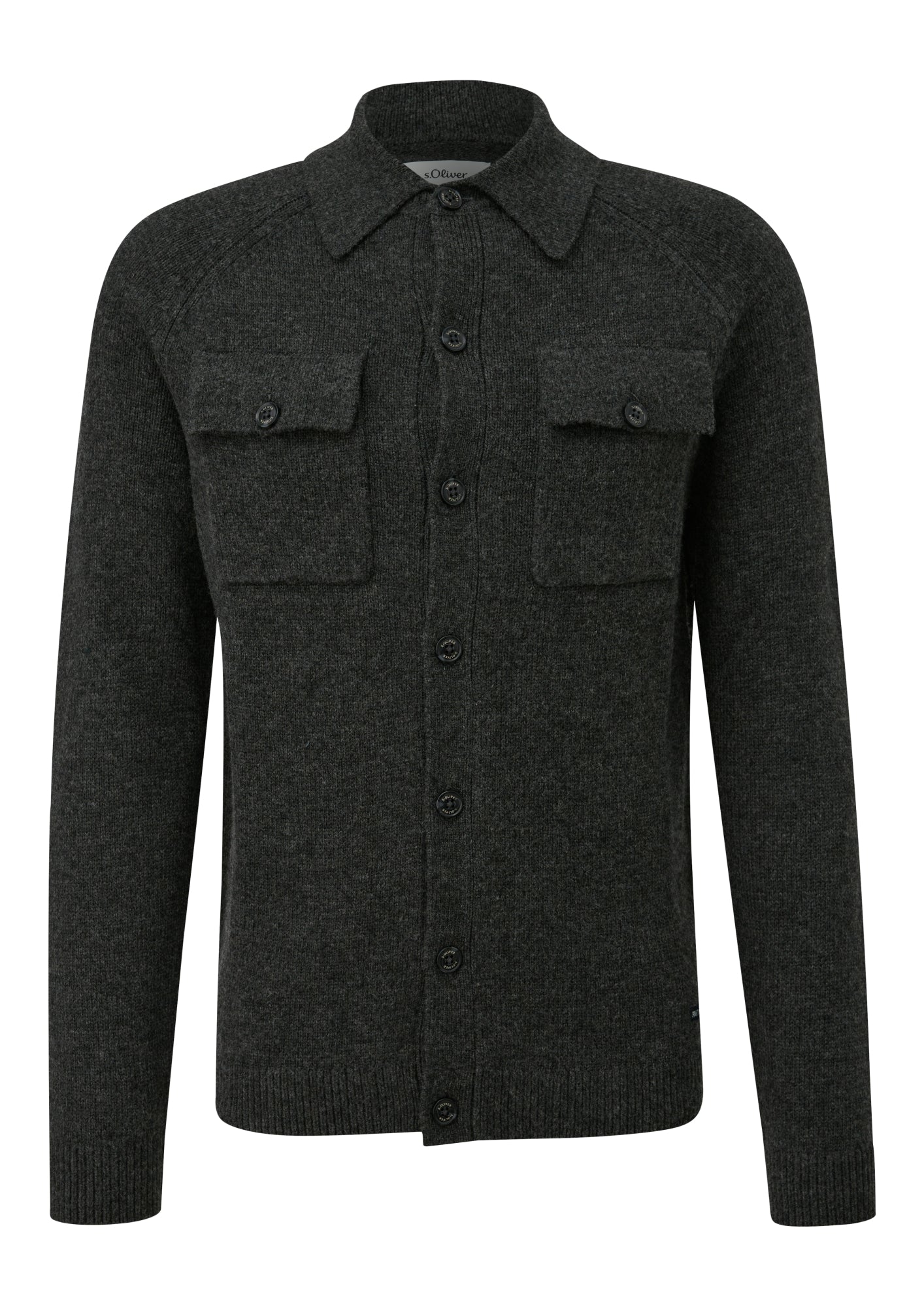 Wollmix-Cardigan im Overshirt-Style