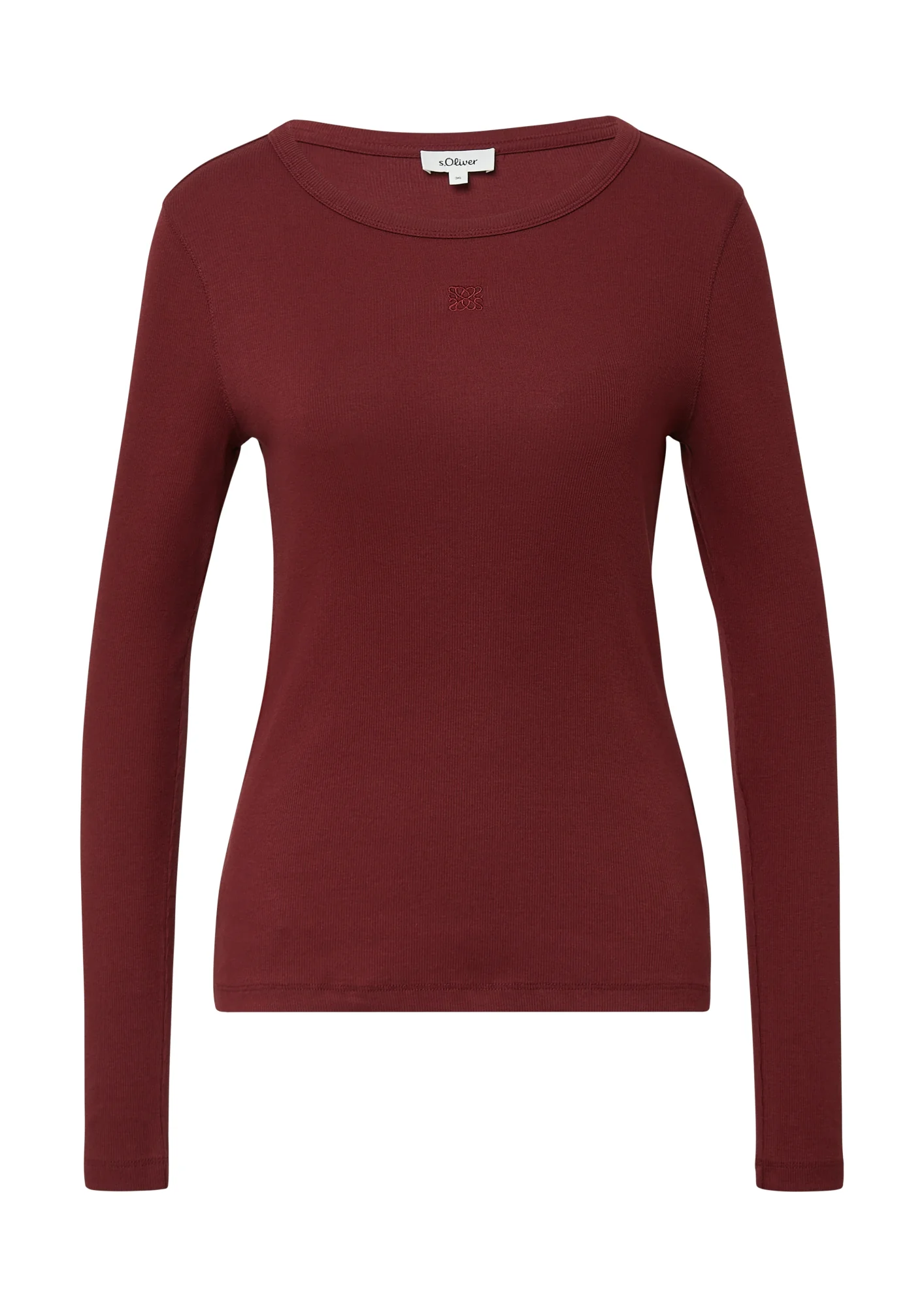 Ripp-Langarmshirt mit Stickerei