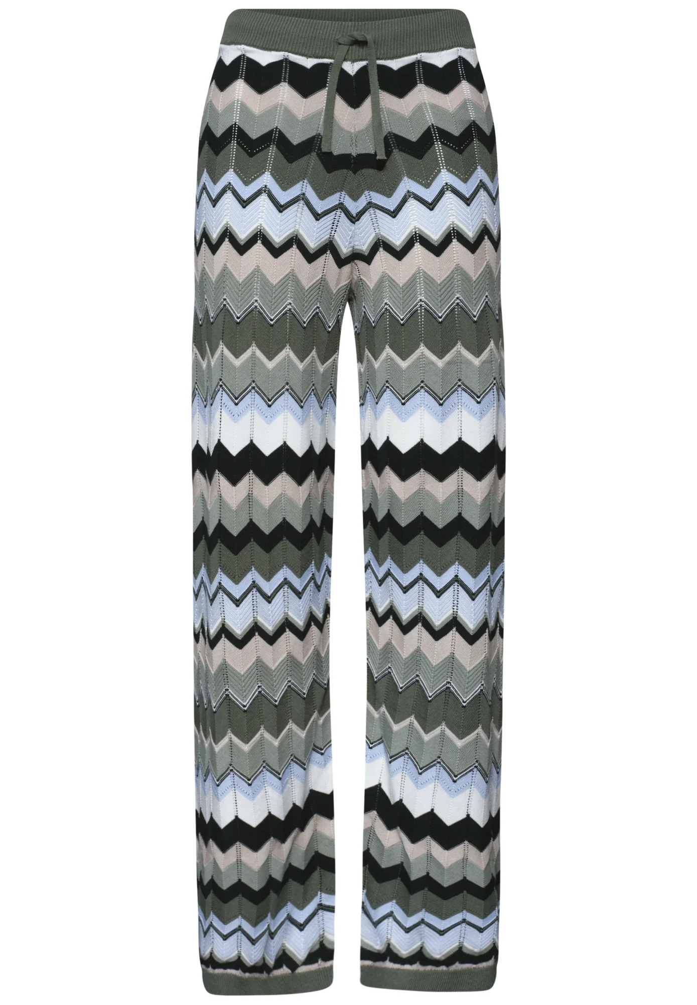 Wide Leg Hose mit Zick-Zack Muster