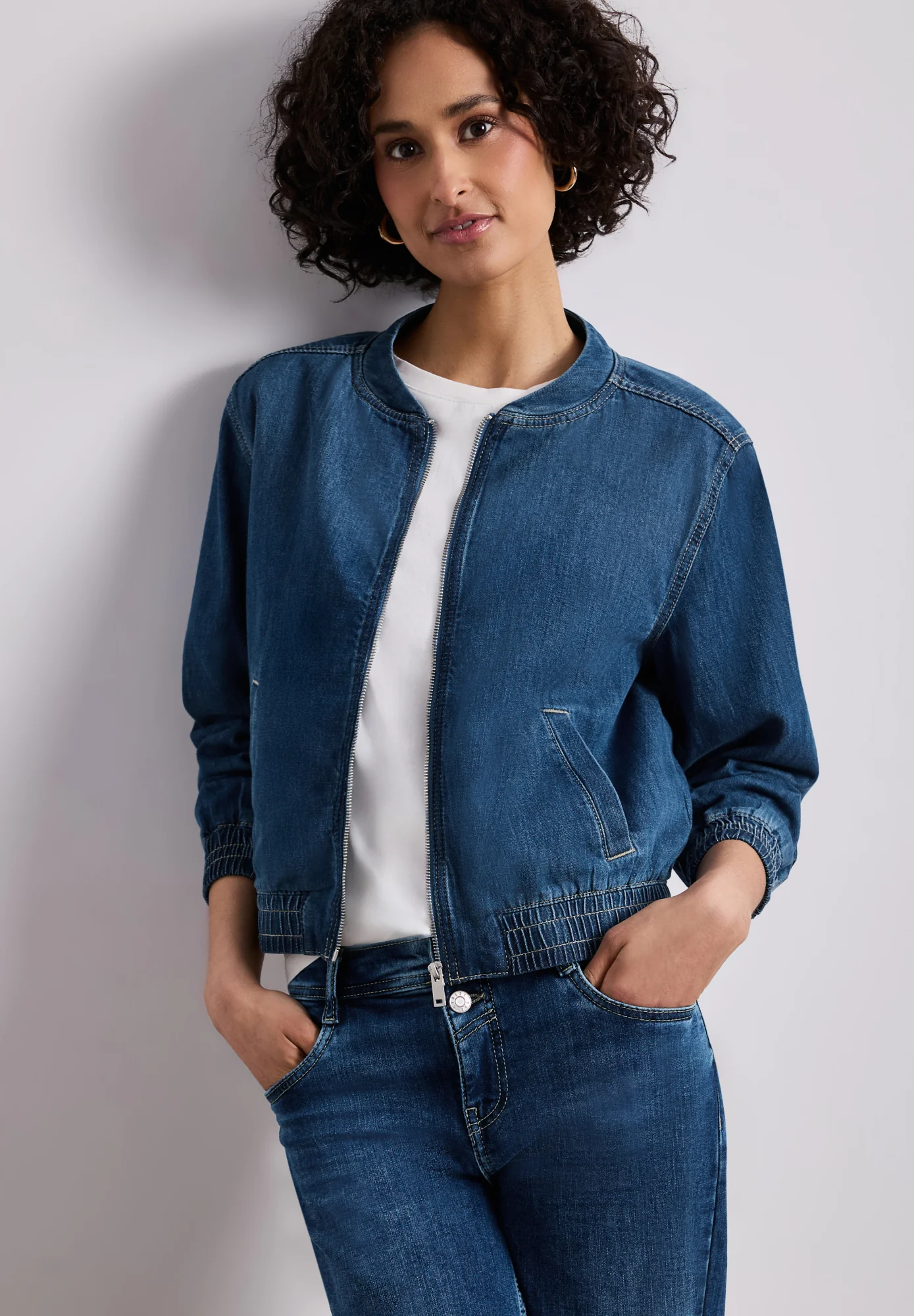 Blouson im Denim-Look mit Zipper - Image 2